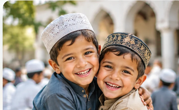 Illustrative image of two smiling children, representing hope and community